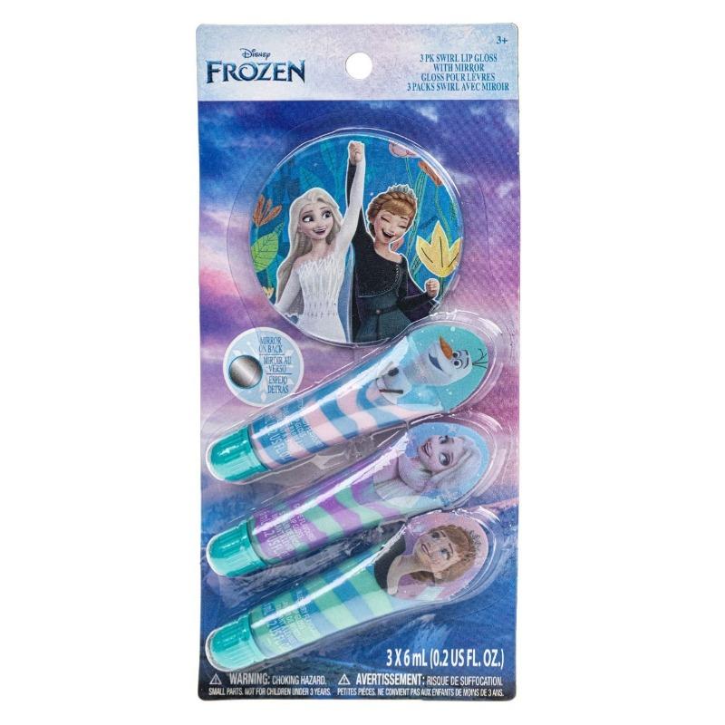 Townley Girl Disney Frozen 3 Pk Swirl Lip Gloss With A Mirror