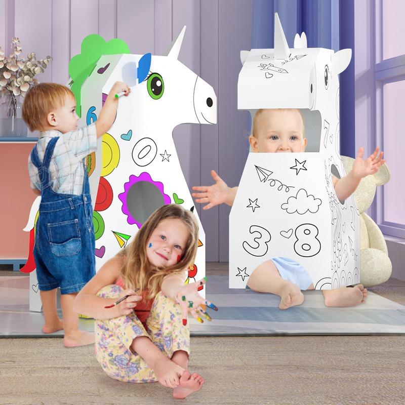 Coloring Cardboard 3D Unicorn Wearable Doodle