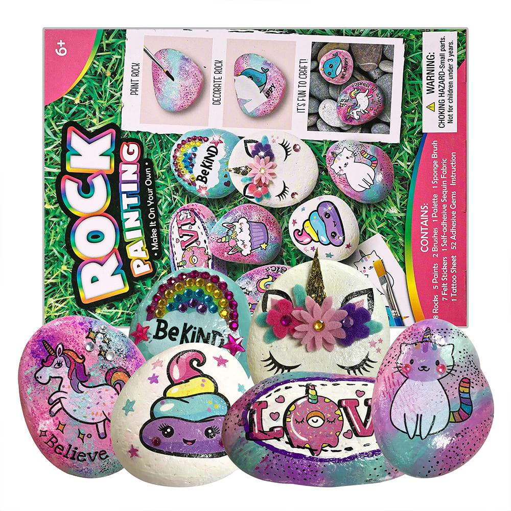 مجموعة الرسم والتلوين على الصخور بتصميم اليونيكورن