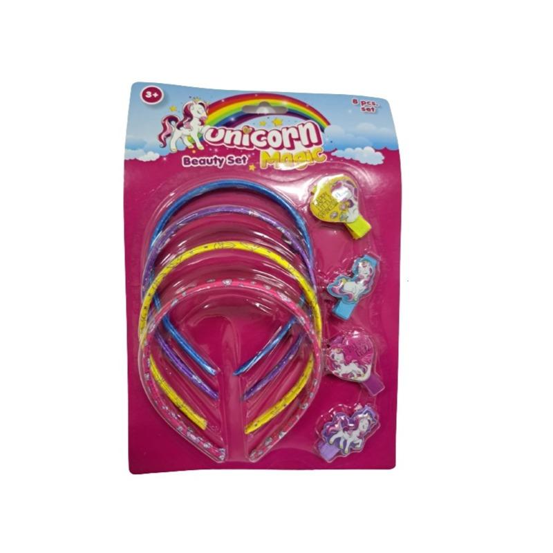 مجموعة إكسسوارات الشعر بتصميم اليونيكورن