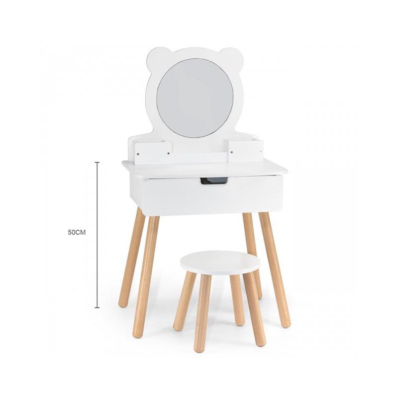 VIGA Large White Wooden Dressing Table