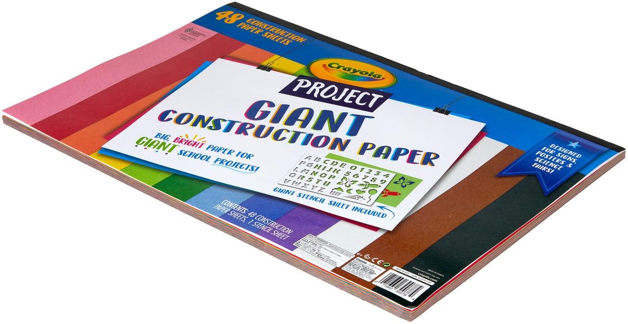 كرايولا - ورق مقوى حجم كبير ملون - 48 ورقة