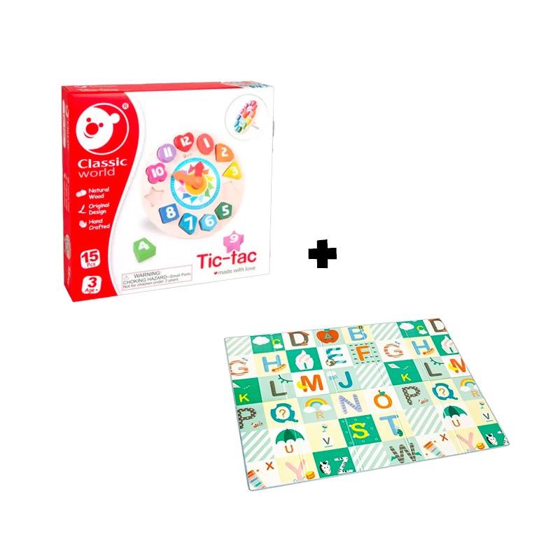 Alphabet Play Mat + Wooden Watch Bundle