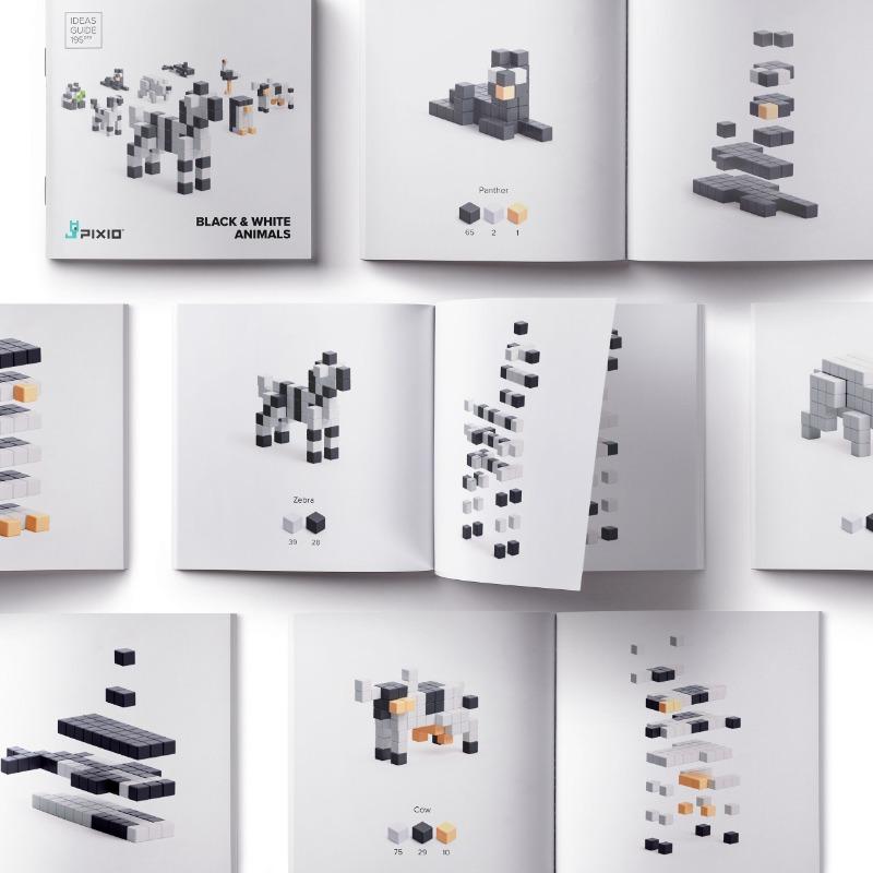 PIXIO Black And White Animals - 195 Magnetic blocks