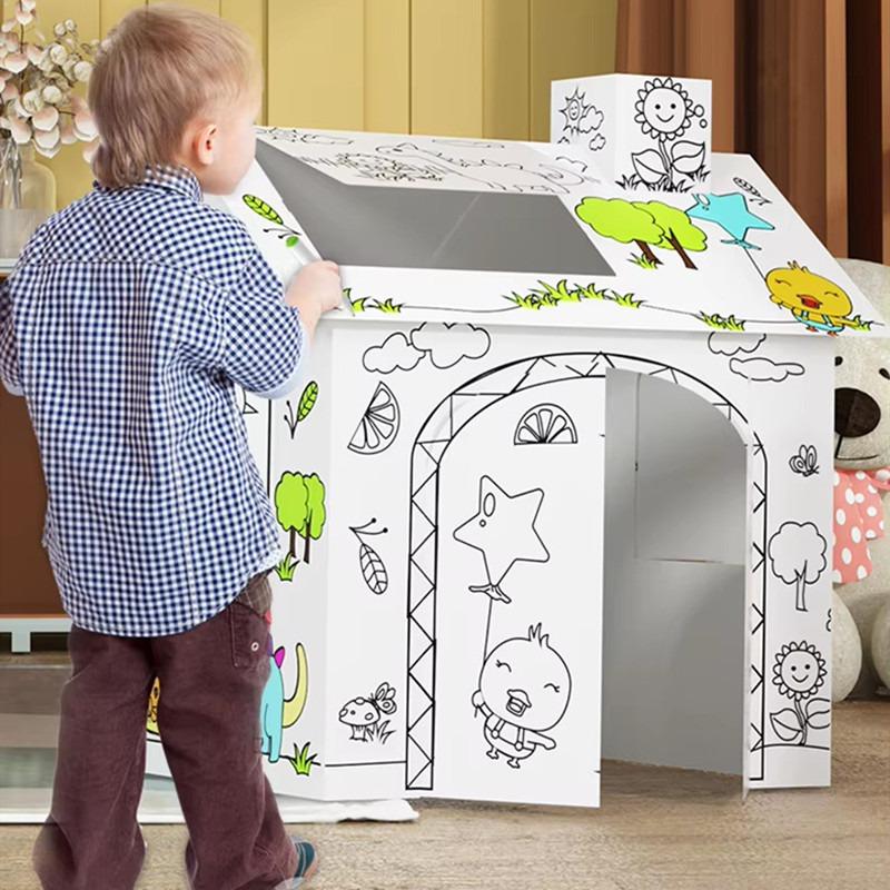 Coloring Cardboard 3D Doodle - Happy House