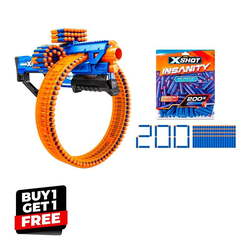 Buy X-Shot Insanity Mad Mega Barrel And Get 1 Dart Refill 200 Darts