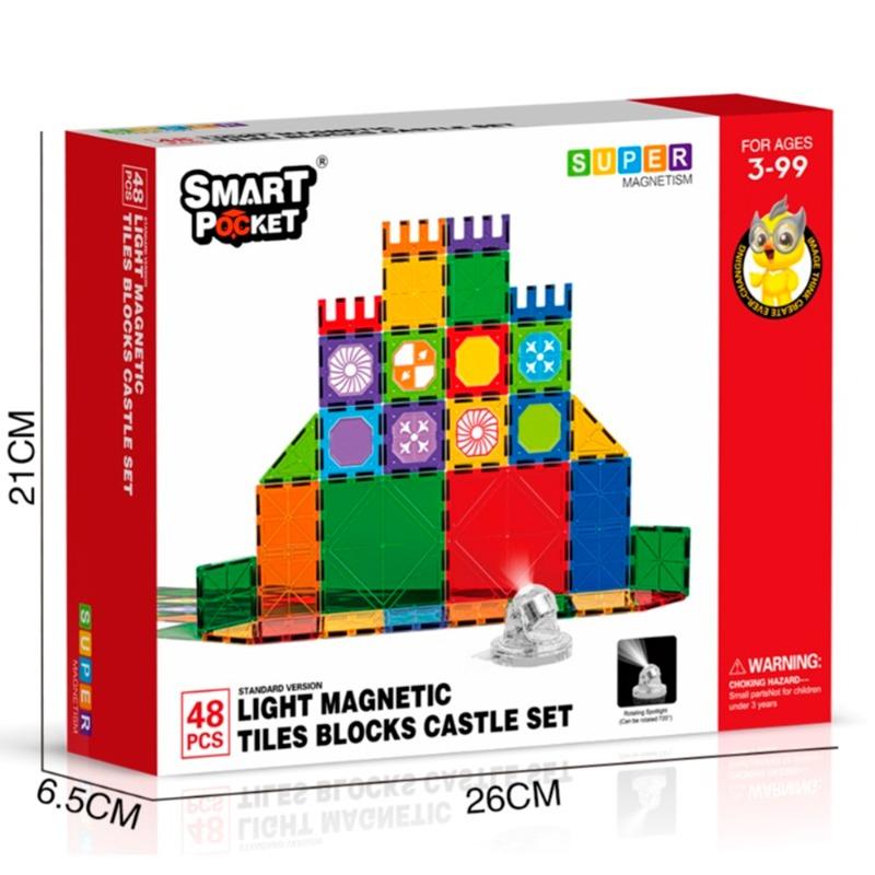 Lights Magnetic Piece Castle Set 48Pcs- Standard Edition