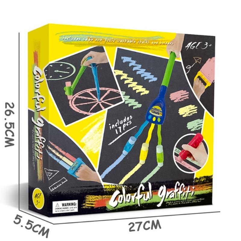 Colorful Graffiti Chalk Doodle Set - 17 Pcs