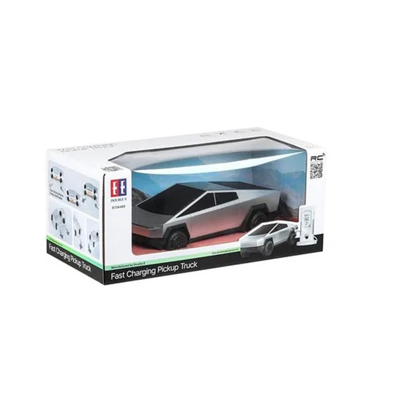 دبل إي - شاحنة بيك أب سايبرترك للطرق الوعرة مع جهاز تحكم عن بعد لون أبيض