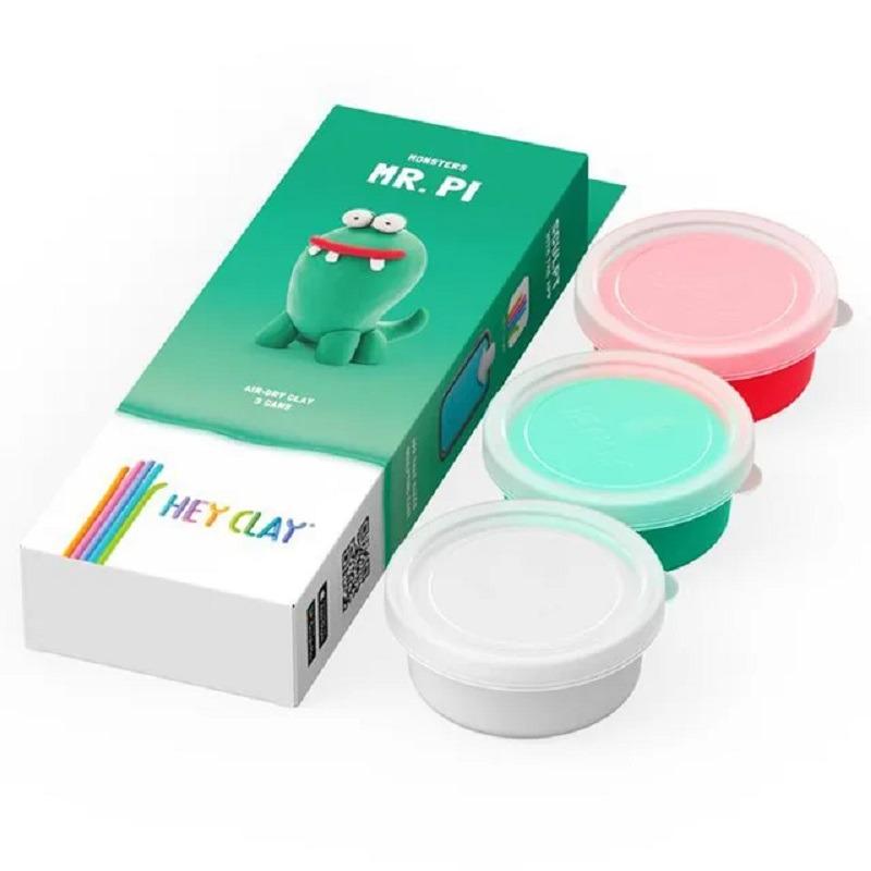 Hey Clay DIY Mr. Pi Plastic Modelling Air Dry Clay Kit - 3pcs