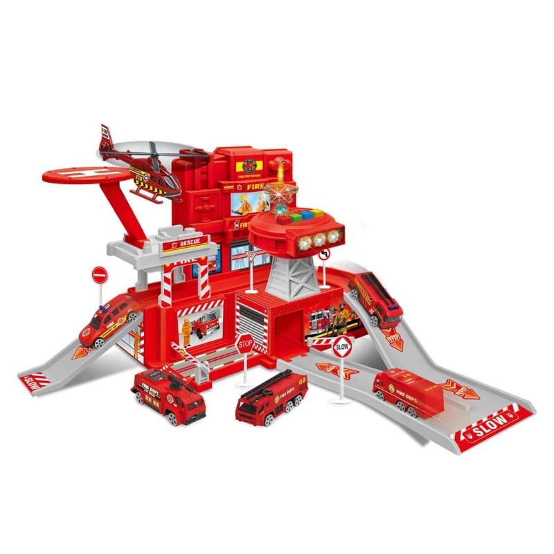 Plane And Cars Firefight Set - Red