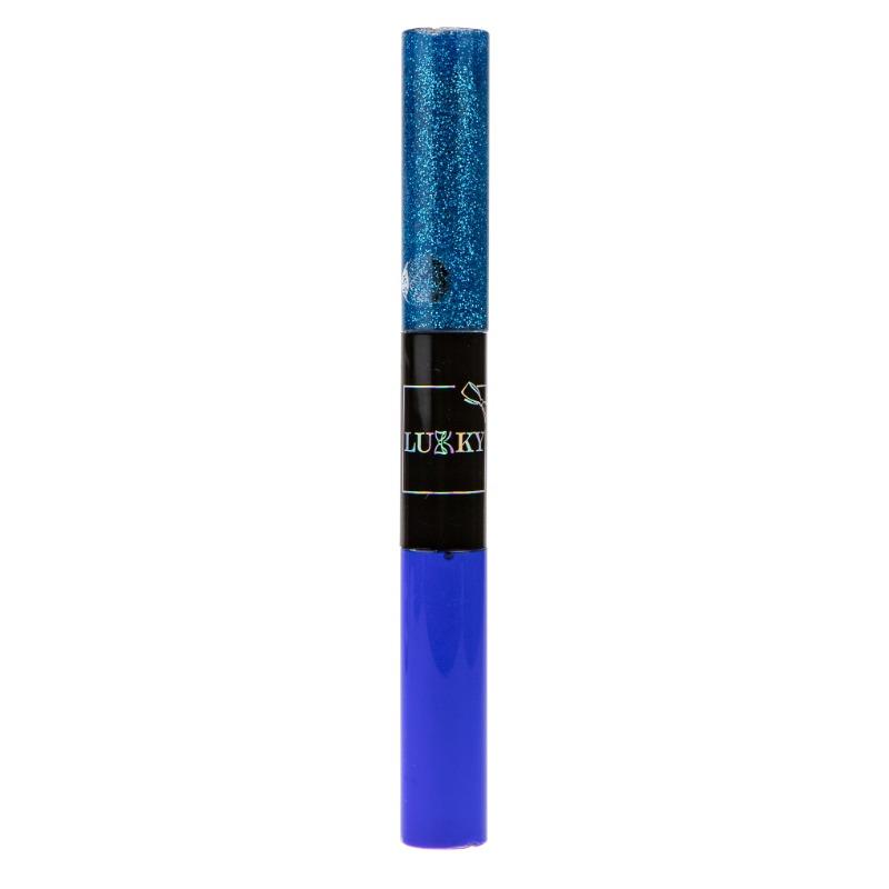Lukky 2 In 1 Mascara And Lash Glitter Bold Shimmer Blue Color 10 Ml