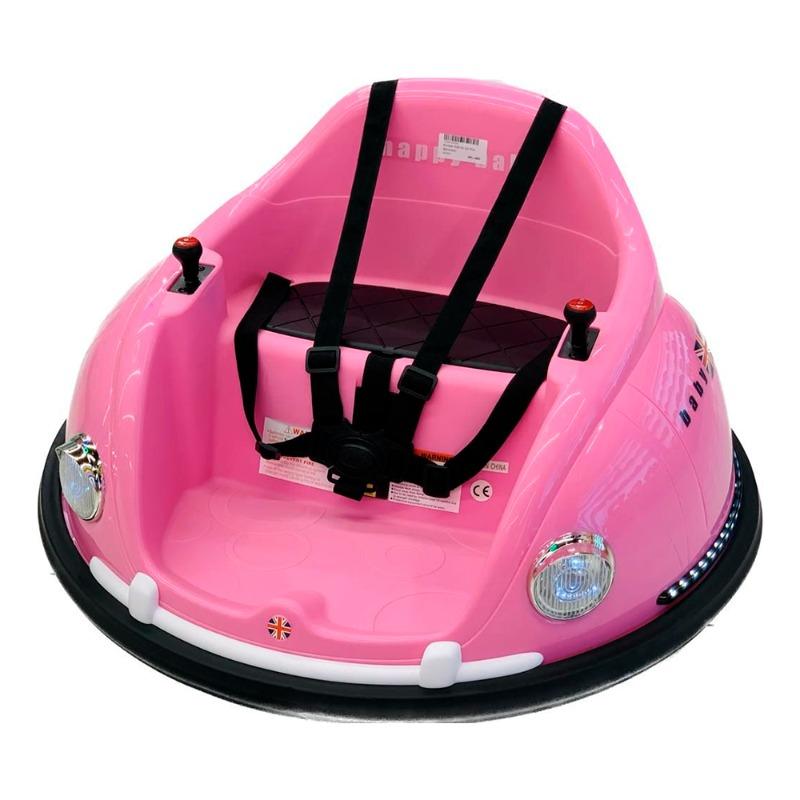 هابي بيبي - سيارة ركوب ممتصة للصدمات باللون الوردي مع جهاز تحكم عن بعد