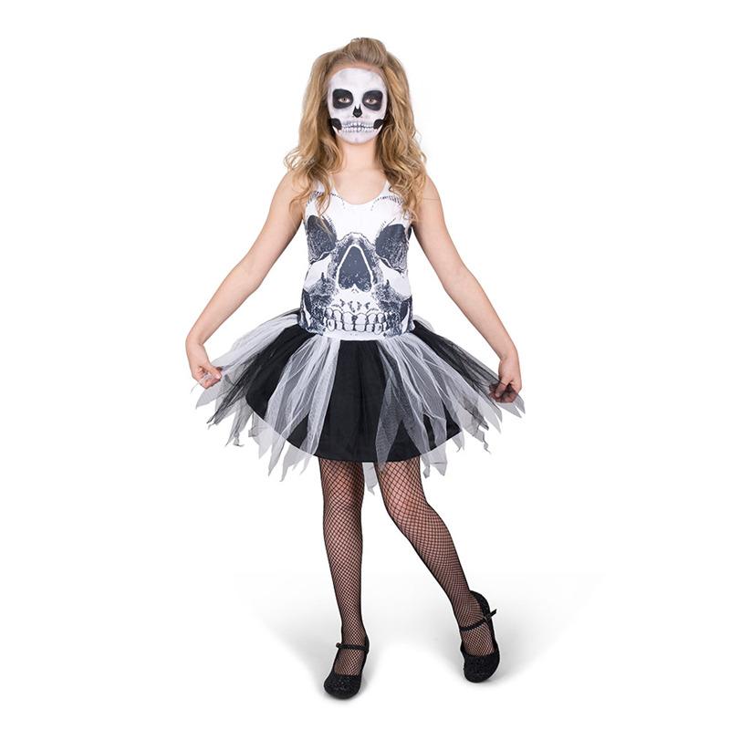 Mad Toys Skull Face Tutu Dress Kids Halloween Costume - XL