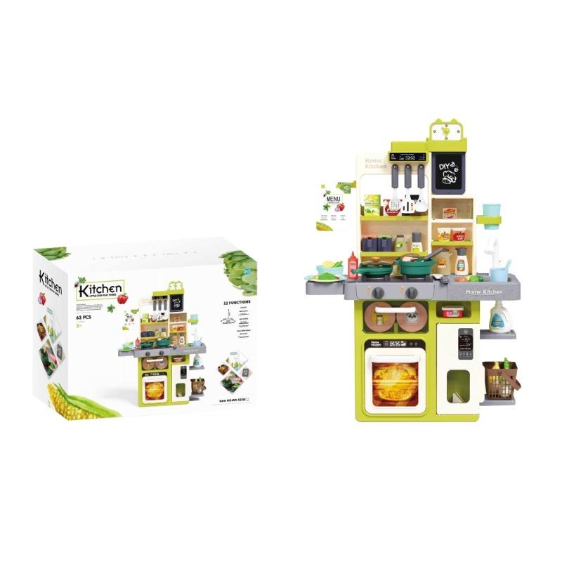 مجموعة مطبخ الشيف الصغير – 63 قطعة مع ضوء وموسيقى ورذاذ وماء