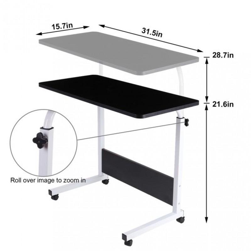 Adjustable and Folding Table with Wheels - Green