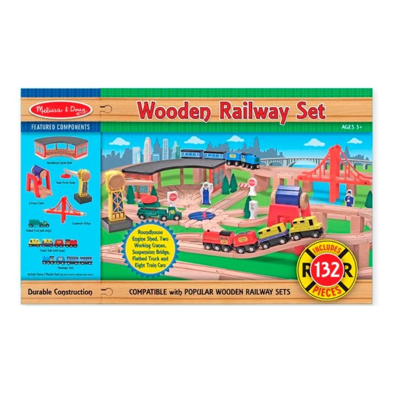 Melissa And Doug Wooden Railway Playset