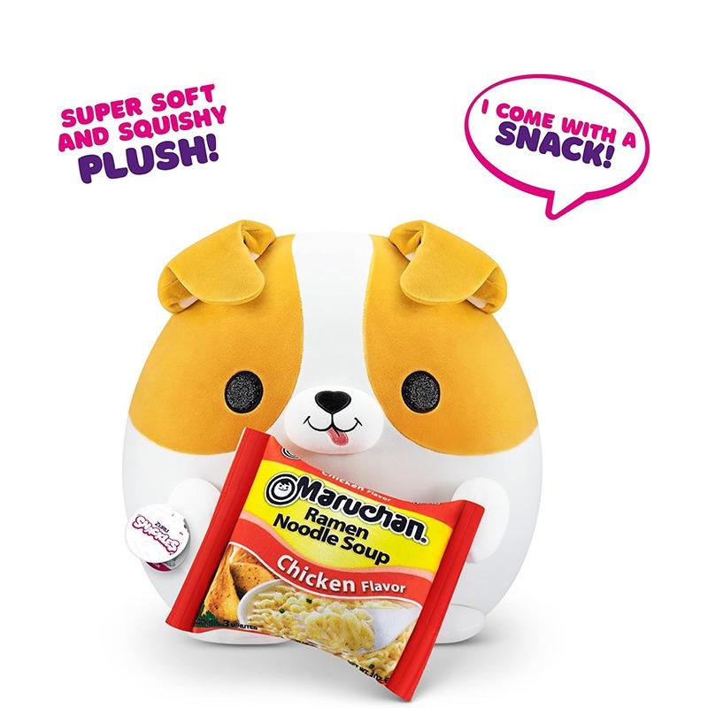 Snackles Medium - Corgi Holding Plush Maruchan Noodle Soup