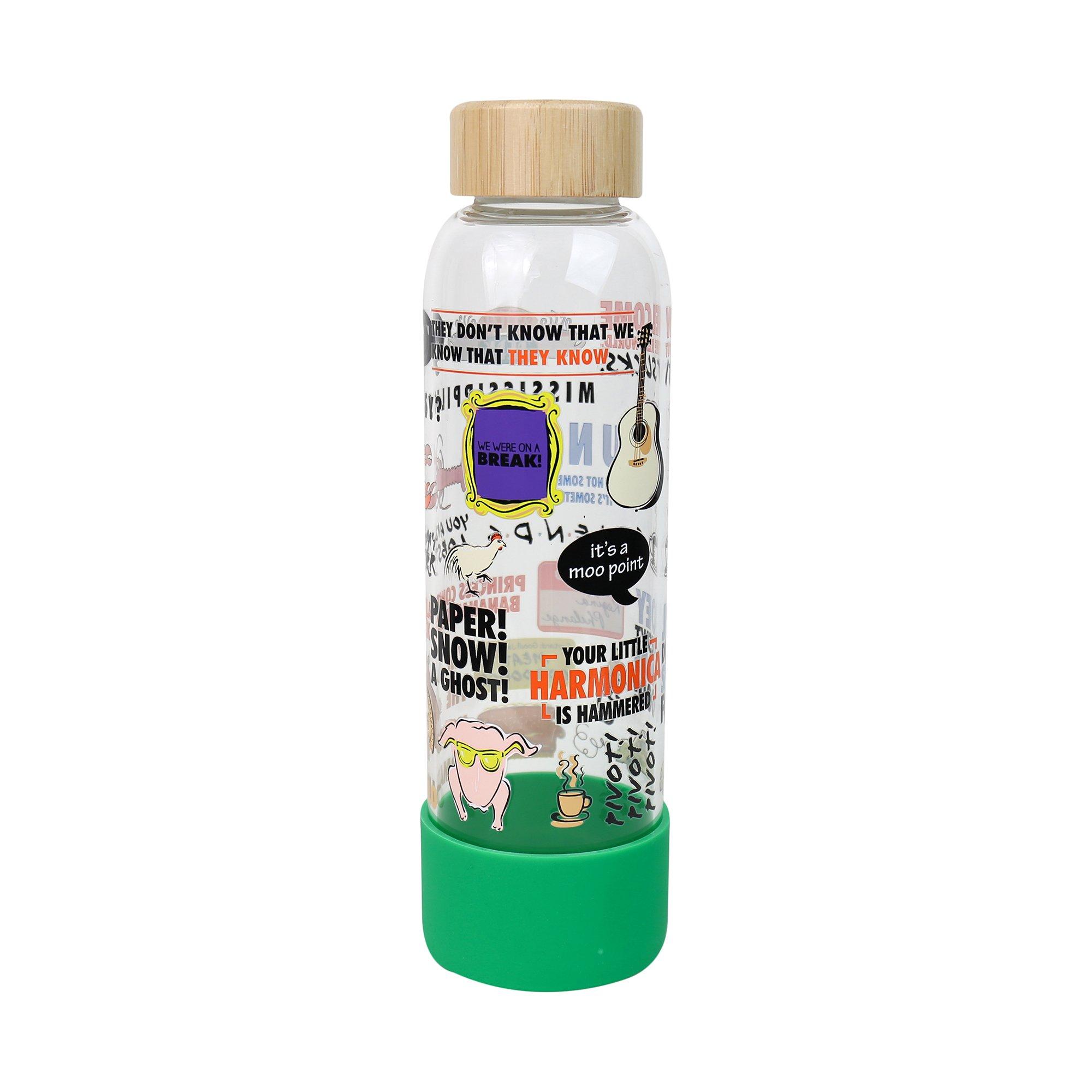 HMB Glass Water Bottle - Friends Quotes