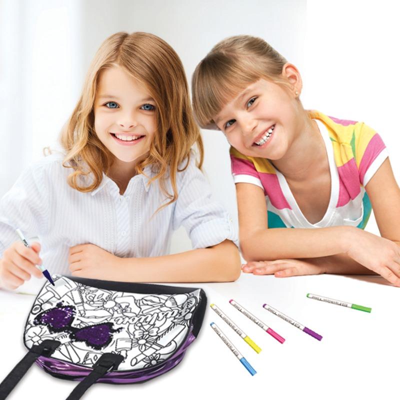 فاشن تايم - مجموعة تلوين حقيبة اليد بترتر ذو وجهين