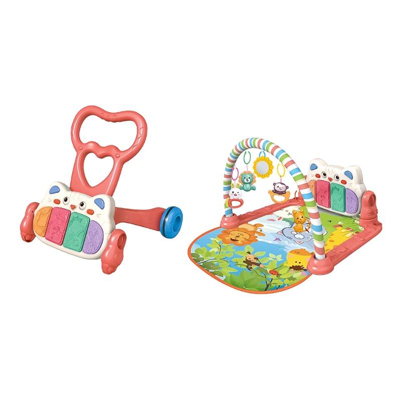 2-in-1 Baby Play Mat And Activity Push Walker