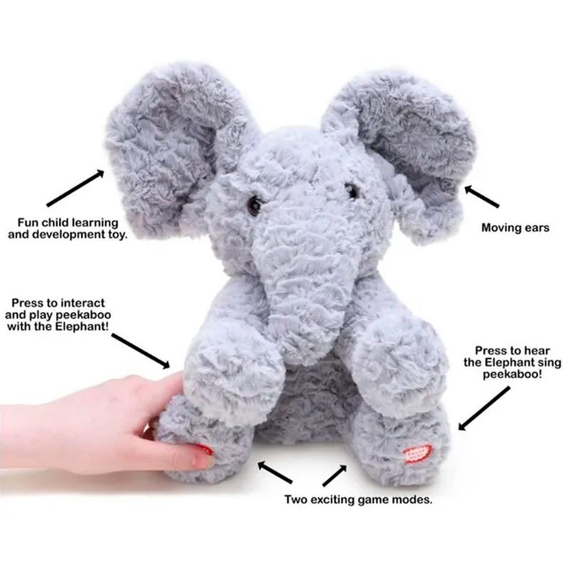 Peekaboo Double Function Plush Elephant - 23cm