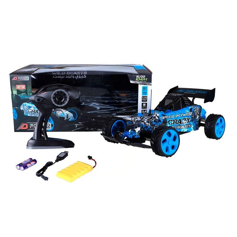 دي باور - سيارة كريزي وايلد بيستس بجهاز تحكم عن بعد - لون أزرق