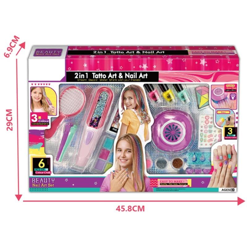 مجموعة فن الأظافر والتاتو 2 في 1