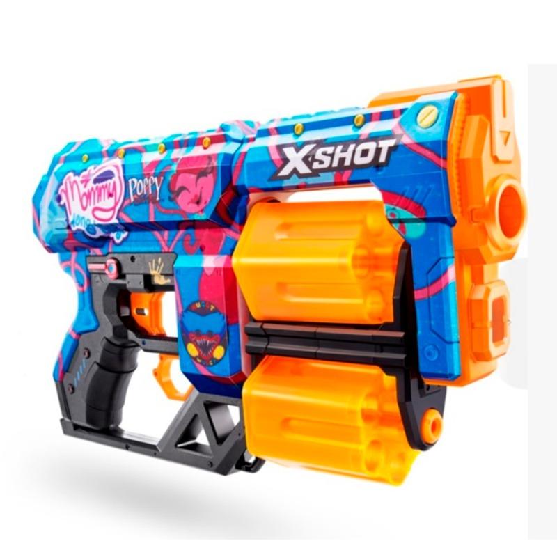 إكس شوت مسدس سكينز دريد بوبي بلاي تايم 12 سهمًا S1 - متعدد الألوان