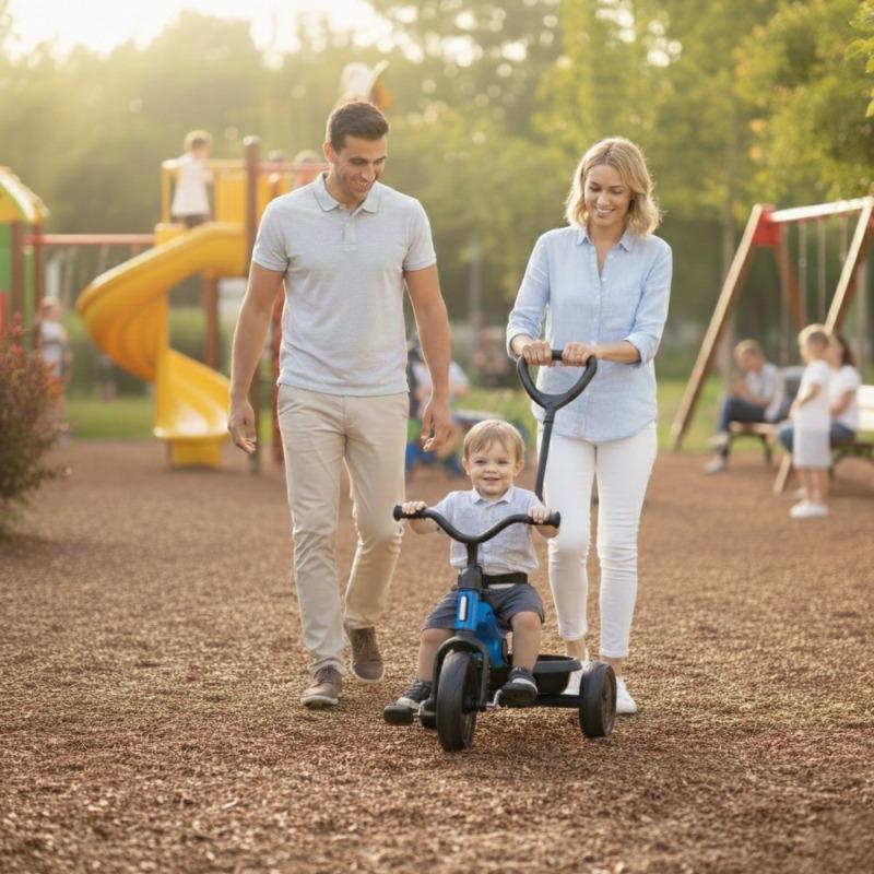 كيو بلاي دراجة ثلاثية قابلة للطي رمادي، 2 سنة فأكثر