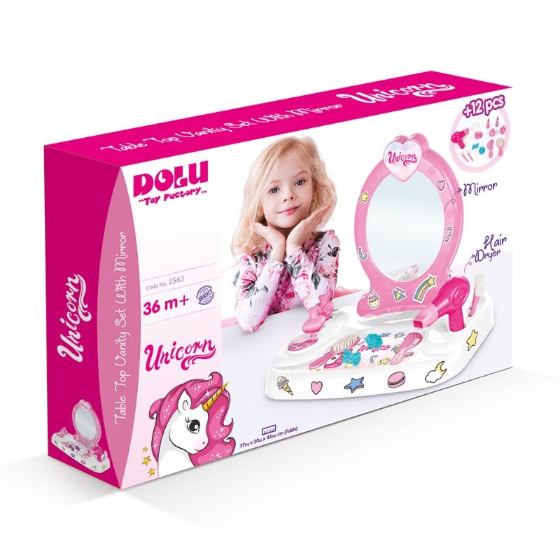 Dolu Table Top Vanity Set With Mirror