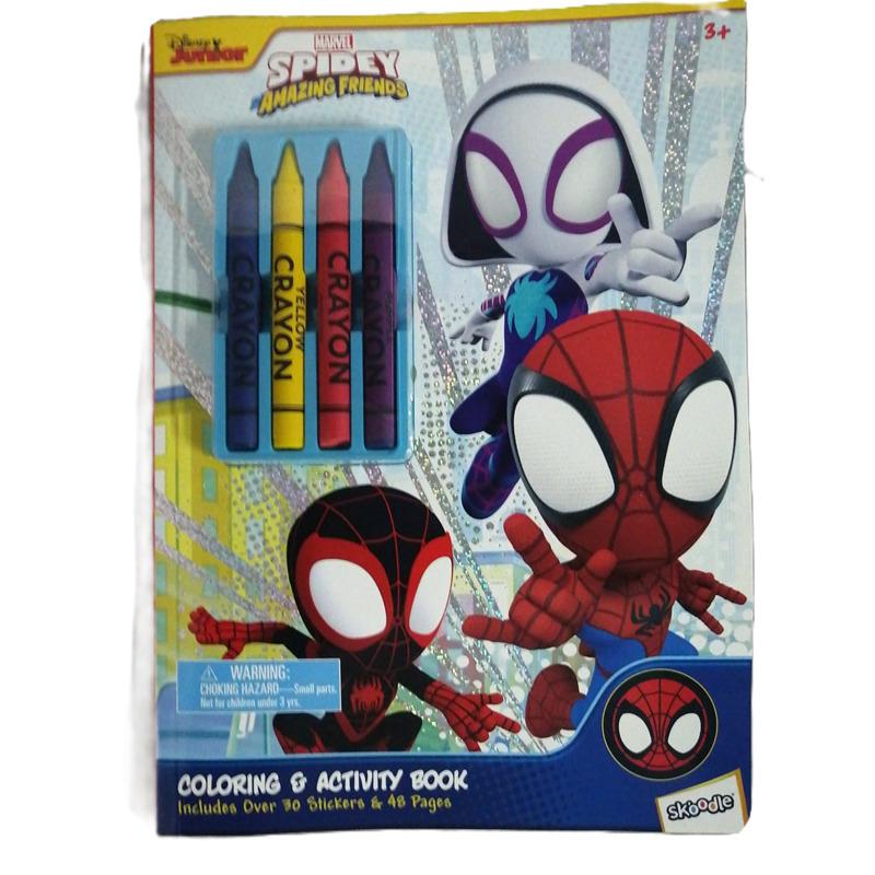 ديزني - كتاب تلوين وأنشطة سبايدي مع أقلام تلوين