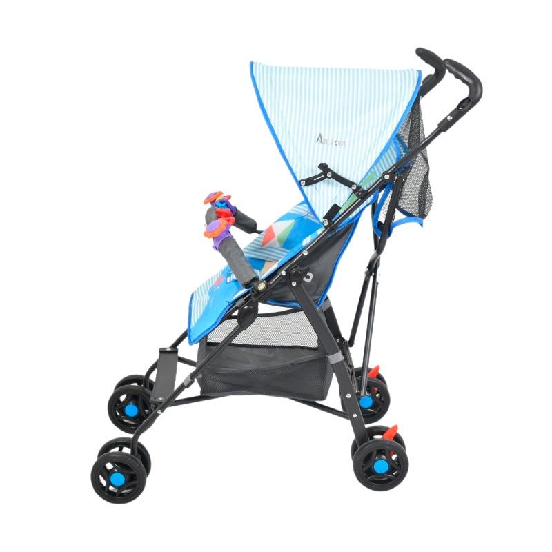 أملا كير - عربة أطفال مع عصا للدفع - أزرق