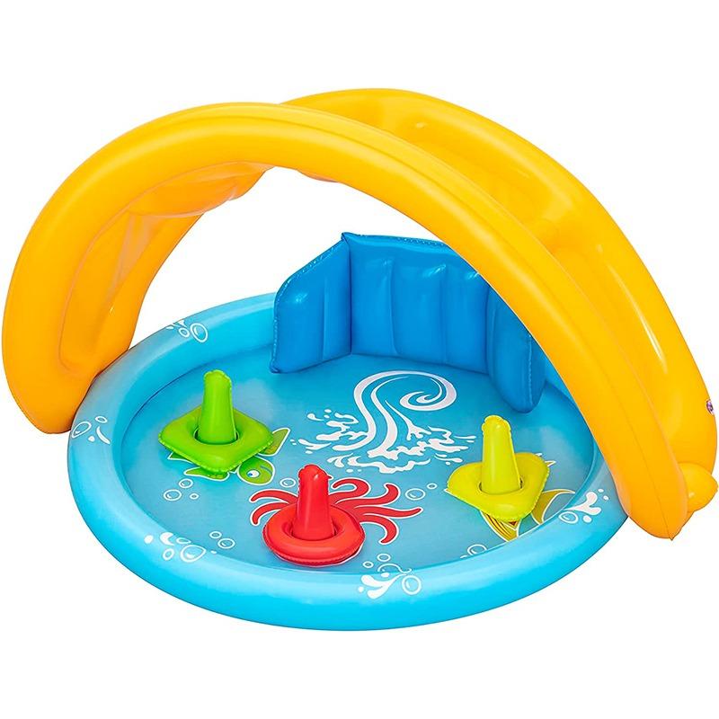 Bestway Splash Pad Kids Water Pool with Backrest and Sunshade