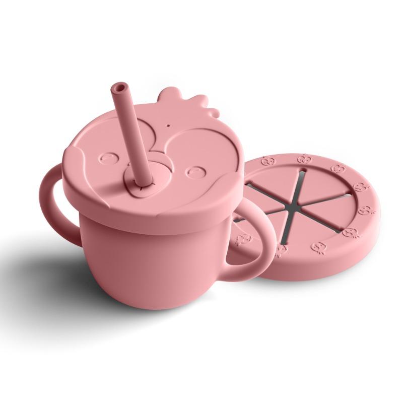 Bimbly Silicone Baby Straw Cup Set 4 Pcs Pink