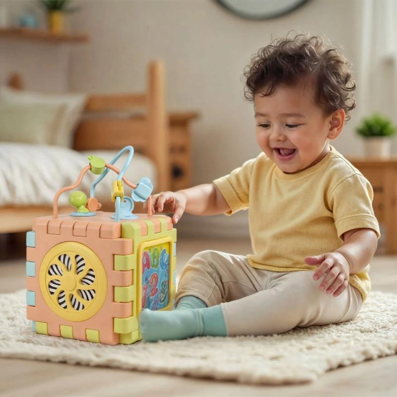 Dolu 2 In 1 Educational Cube And Puzzle Toddler Activity Toy