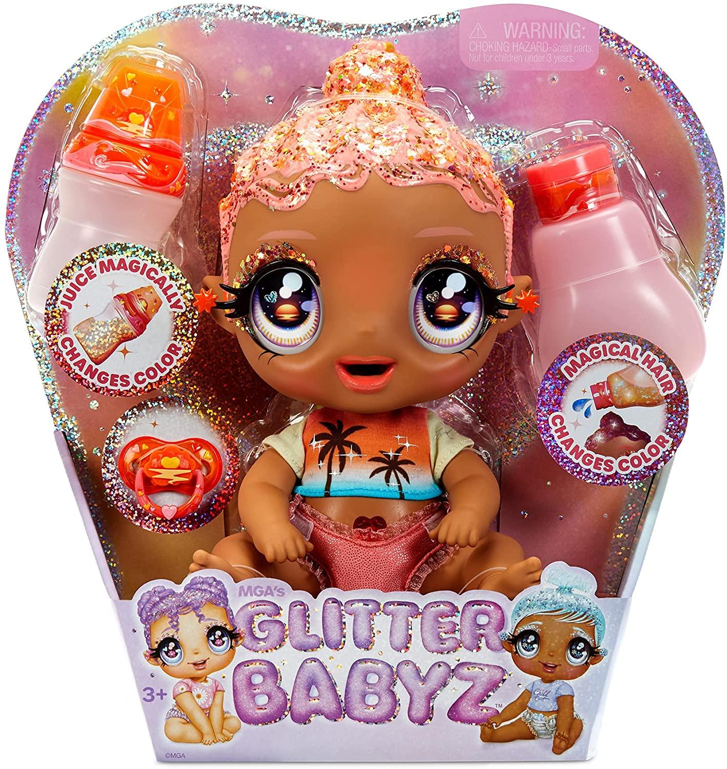 Glitter Babyz Dreamia Stardust Baby Doll and Solana Sunburst Baby Doll Bundle