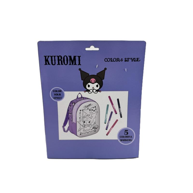 Kuromi Color & Style Backpack with 5 Washable Markers.