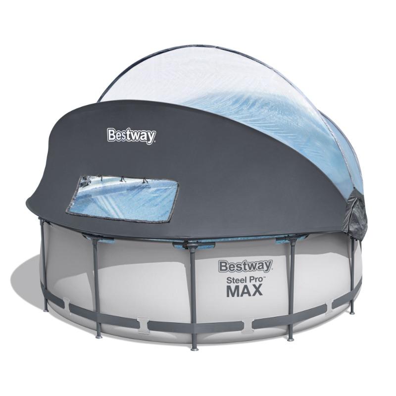 بست واي - مسبح ستيل برو ماكس مستدير الشكل بمظلة