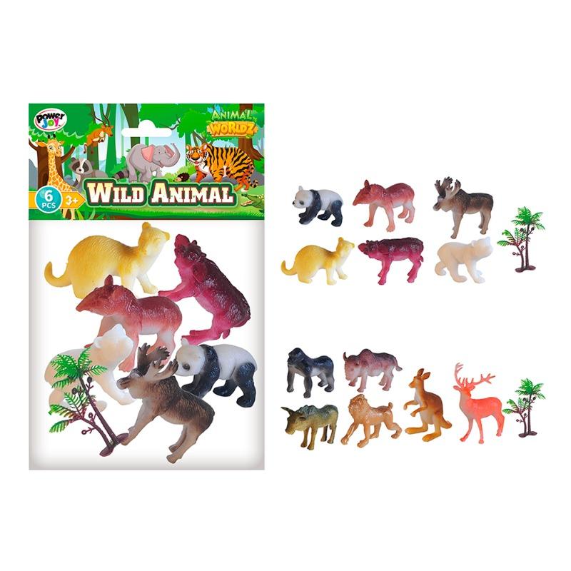 PowerJoy Safari Animals 4 Inch 6 Piece Set