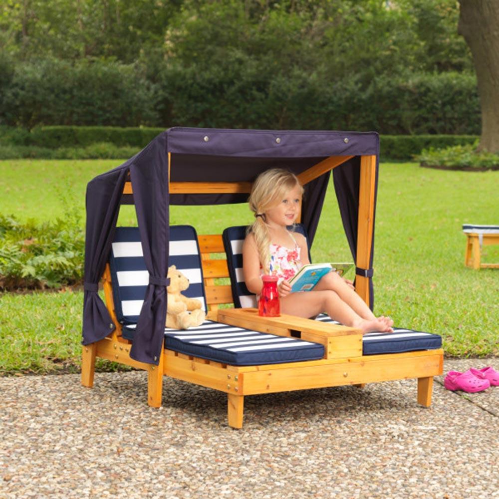 KidKraft Double Chaise Lounge With Cup Holder