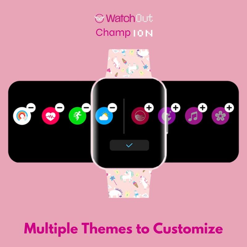 WatchOut Champion Kids & Teens Smartwatch with Habit Building, Heart Rate, Activity Track, 22 Sports Mode, Waterproof, Class Lock (Blush Pink)