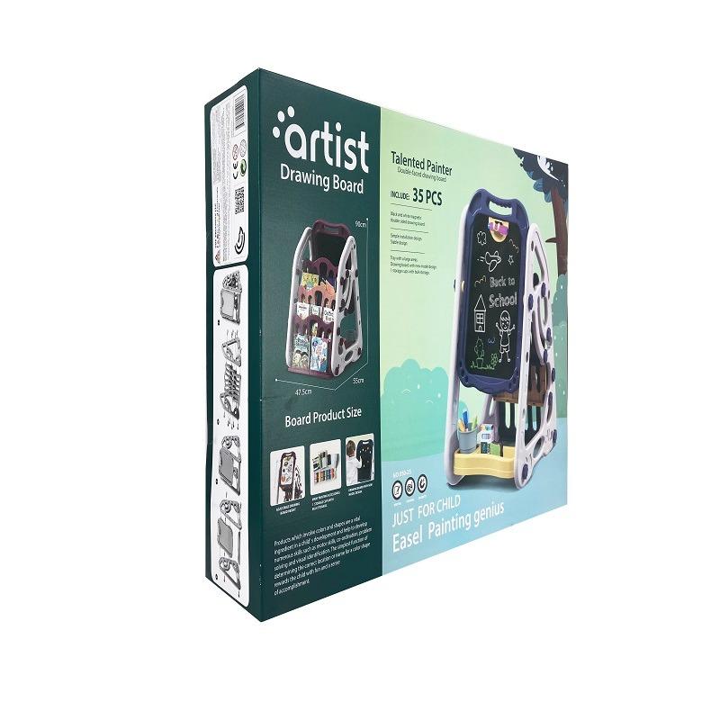 Double Sided Drawing Board With White Bookshelf