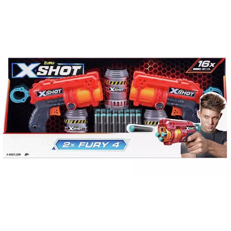 X Shot Excel Fury 4 Toy Gun - Pack of 2-Red