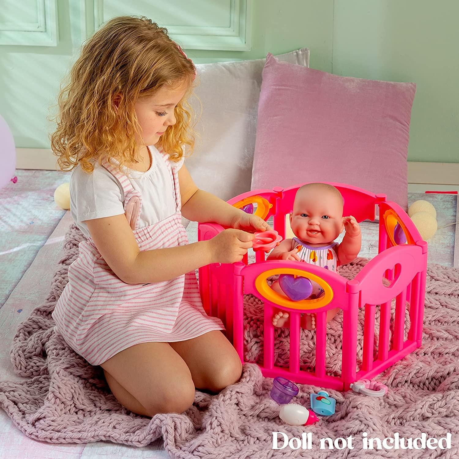 JC Toys Deluxe Baby Doll PlayPen And Accessories For Doll