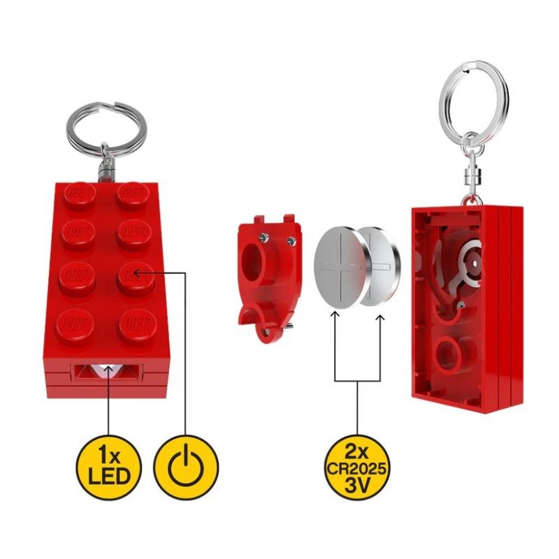 Lego Minifigurines Keychain Light 2x4 Brick