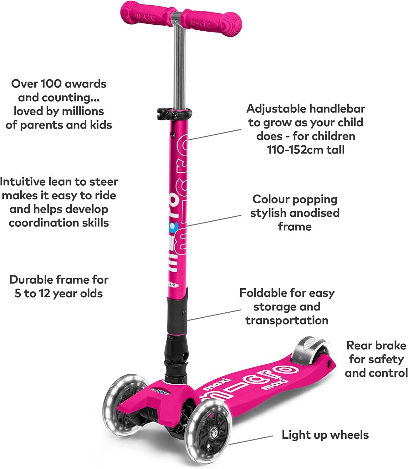 Maxi Micro Deluxe Foldable Scooter - Pink