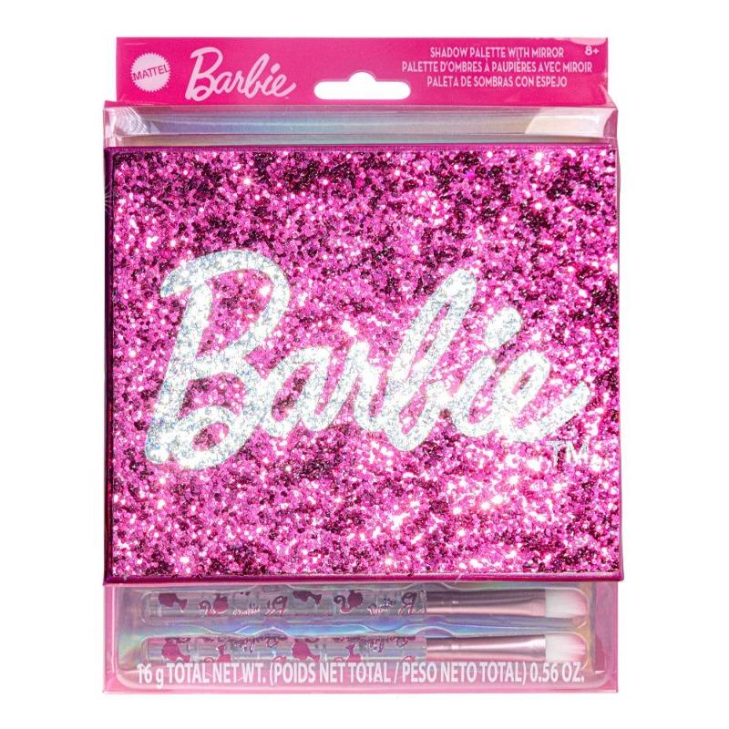 Barbie 8-Well Shimmer Eyeshadow Palette with Brushes for Kids