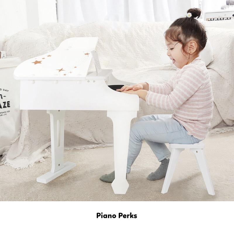 Classic World Wooden Grand Piano White