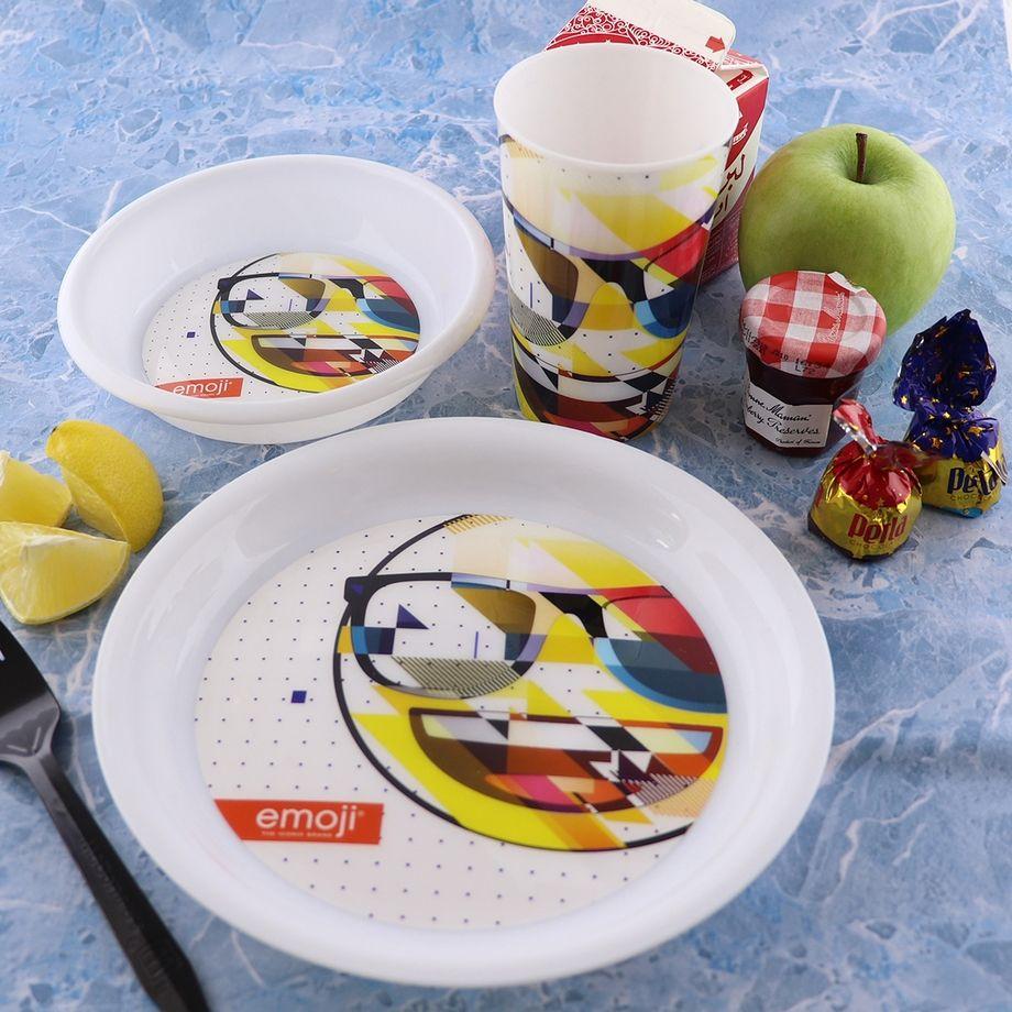 Emoji Plastic Breakfast Set - 3 Pcs
